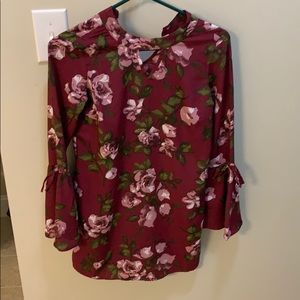 rose long sleeve dress